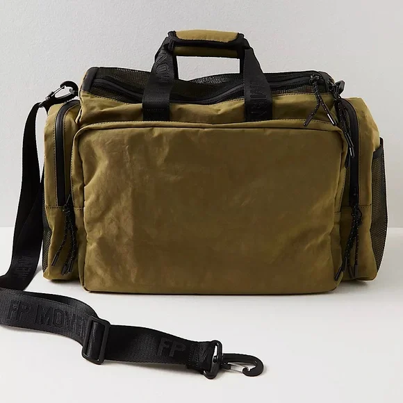 NEW Free People FP Movement Rover Recycled Nylon Weekender Bag In Olive - Picture 2 of 14
